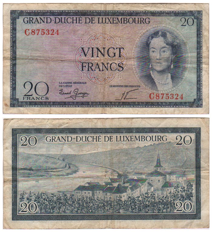 Бона. Люксембург 20 франков