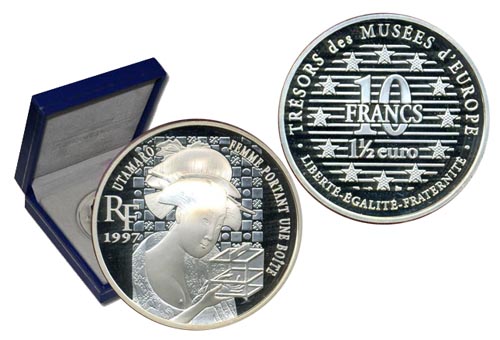 Франция 10 франков, 1997 год. Портрет Утамаро