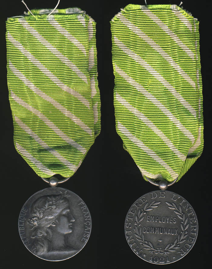 Франция. Медаль министерства внутренних дел, 1921 год