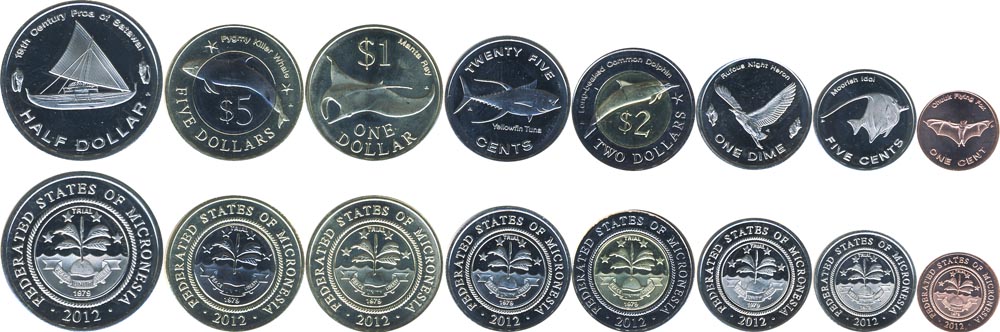 Набор монет. Микронезия, 2012 год. (8 шт.)