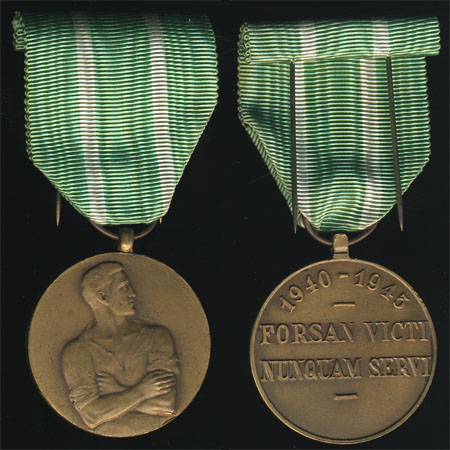 Бельгия. Медаль непокорных, 1940-1945 года