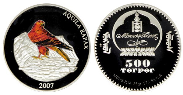 Монголия 500 тугриков, 2007 год. Степной орел