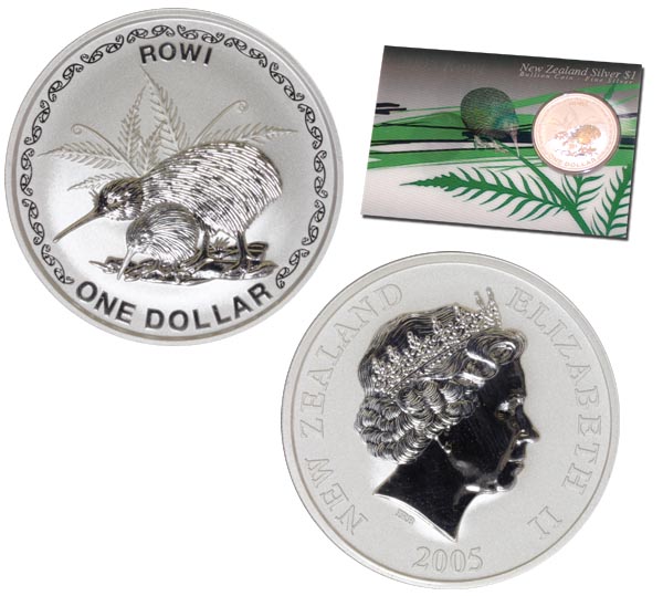 Новая Зеландия 1 доллар, 2005 год. Киви