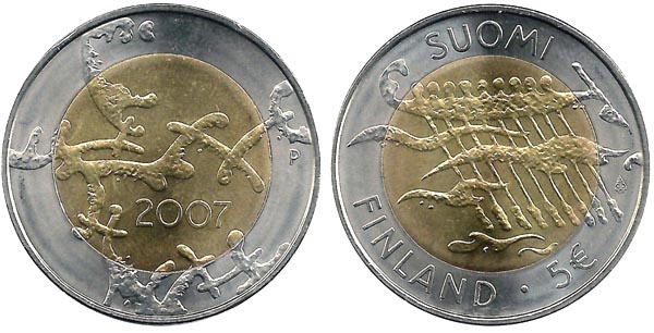 Финляндия 5 евро, 2007 год. Независимость