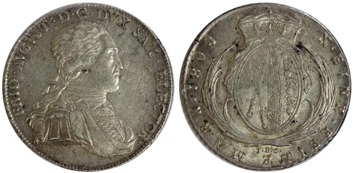 Германия 1 талер, 1804 год. Саксония