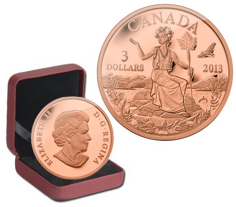 Канада 3 доллара, 2013 год. Аллегория