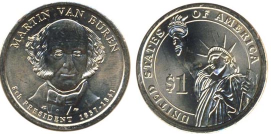 США 1 доллар, 2008 год. Мартин Ван Бурен. P. 8-й президент США