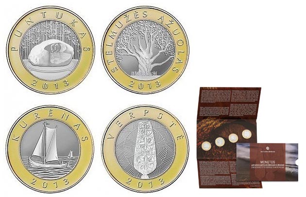 Набор монет. Литва 2 лита, 2013 год. (4 шт.). В буклете.
