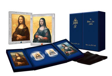 Набор монет. Фиджи 10 долларов, 2012 год. Леонардо да Винчи, Мона Лиза. (2 шт.)