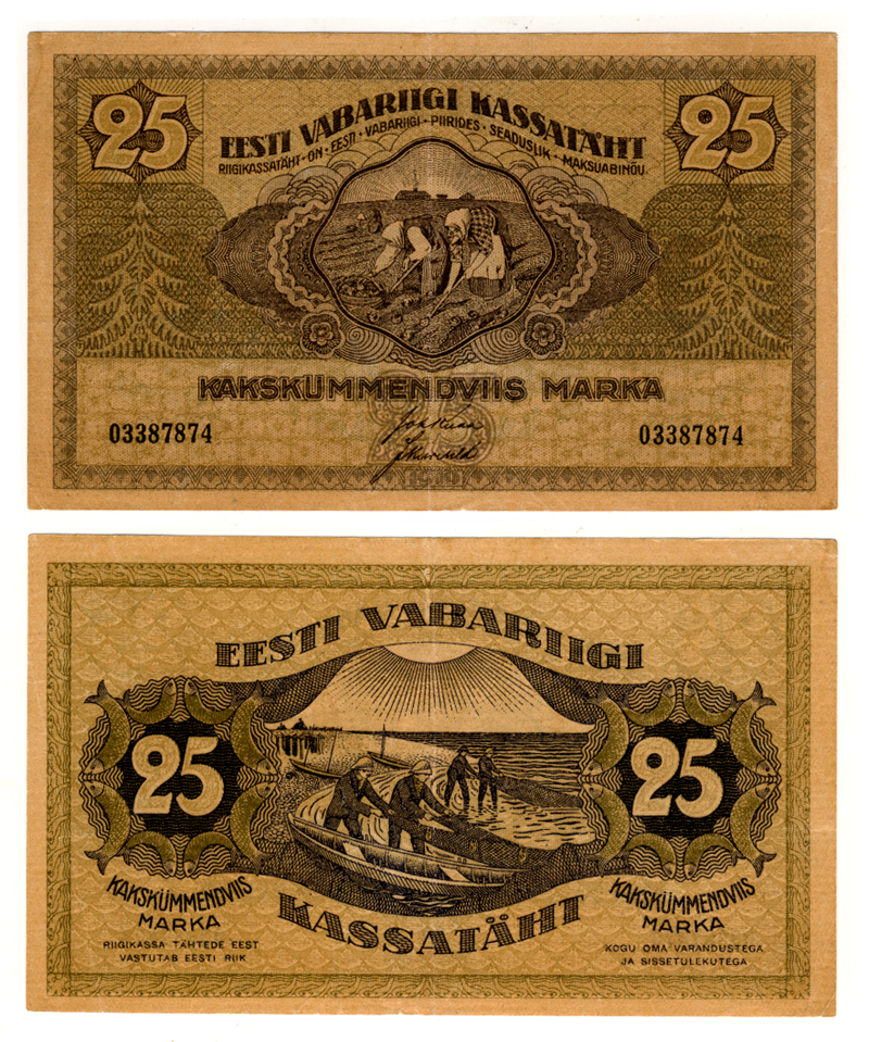 Бона. Эстония 25 марок 1919 года