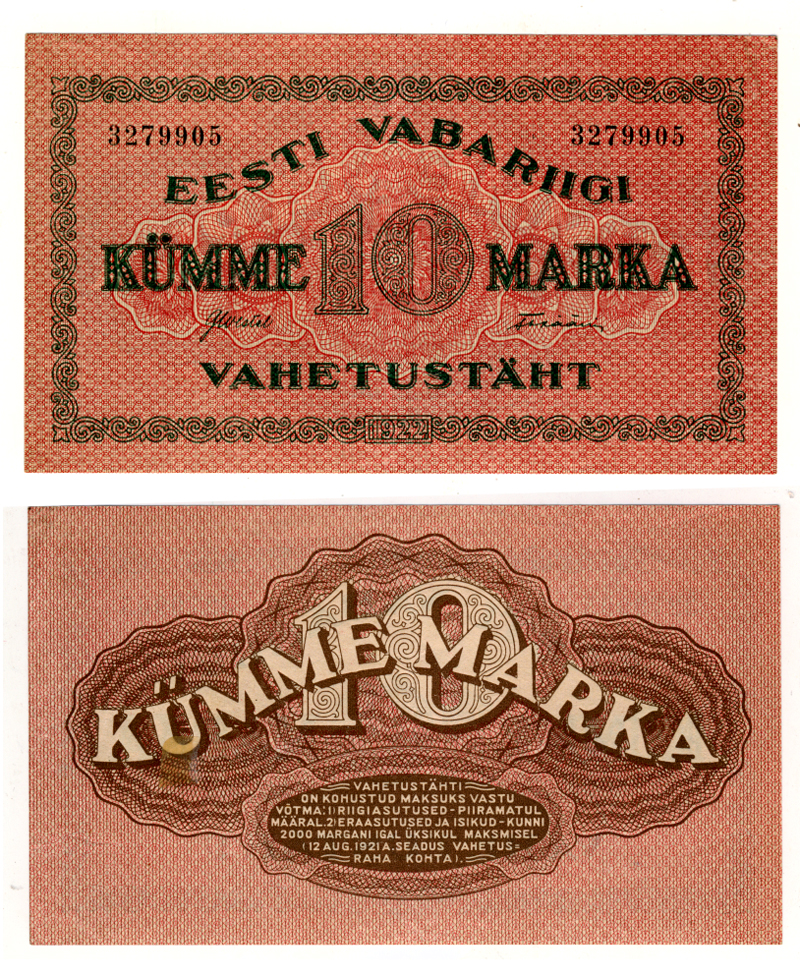 Бона. Эстония 10 марок 1922 года