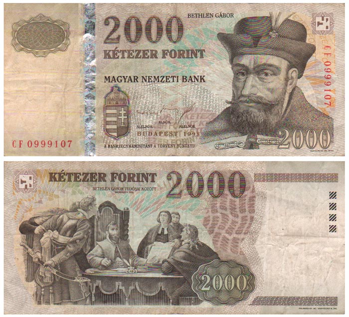 Бона. Венгрия 2000 форинтов, 1998 год