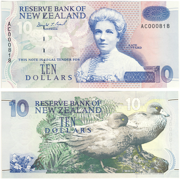 Бона. Новая Зеландия 10 долларов, 1992 год