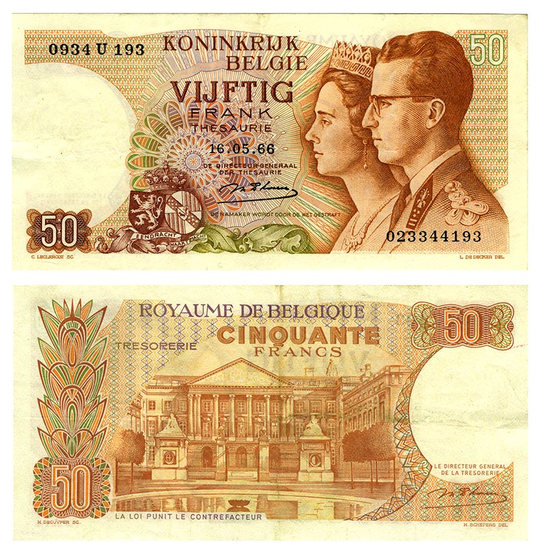 Бона. Бельгия 50 франков, 1966 год