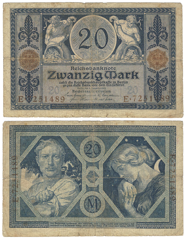 Бона. Германия 20 марок, 1915 год. Берлин