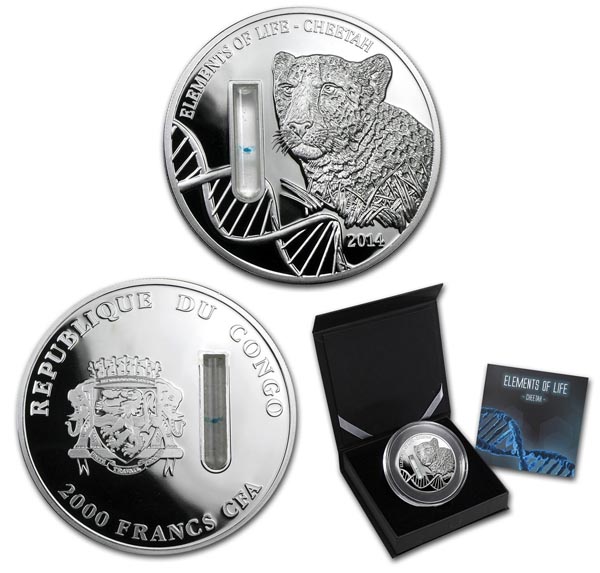 Конго 2000 франков, 2014 год. ДНК Гепарда