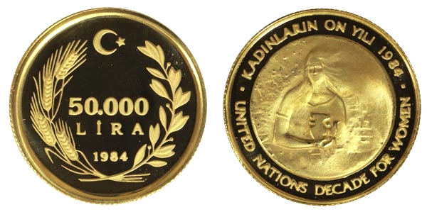 Турция 50000 лир, 1984 год. Декада Женщин