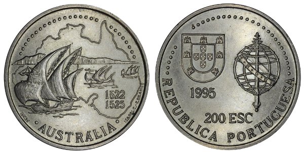 Португалия 200 эскудо, 1995 год. Открытие Австралии