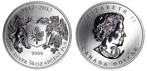 Канада 1 доллар, 2012 год. 200-летие Англо-американской войны