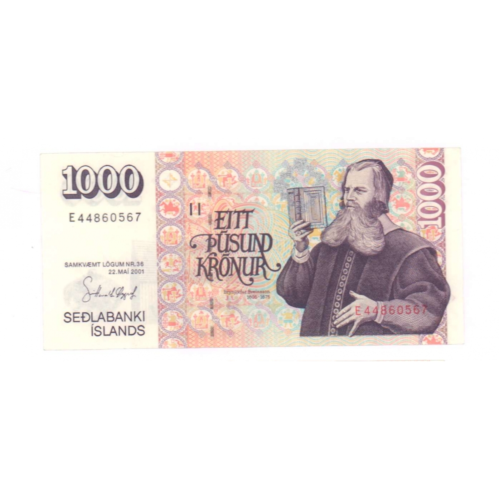 Бона. Исландия 1000 крон, 2001 год