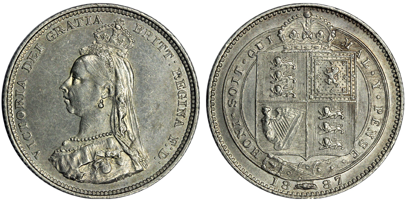 Великобритания 1 шиллинг, 1887 год