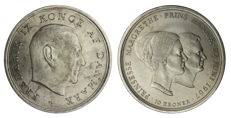 Дания 10 крон, 1967 год
