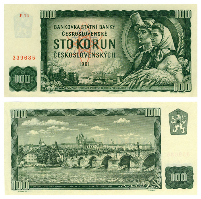 Бона. Чехословакия 100 крон, 1961 год
