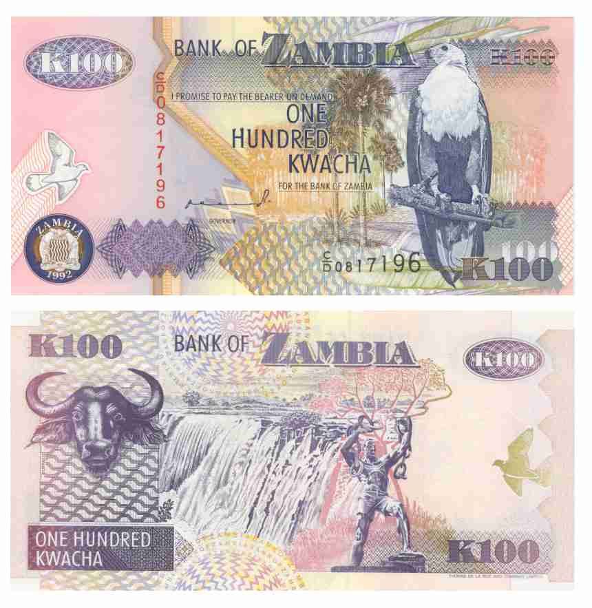Замбия 100 квача, 1992 год. B