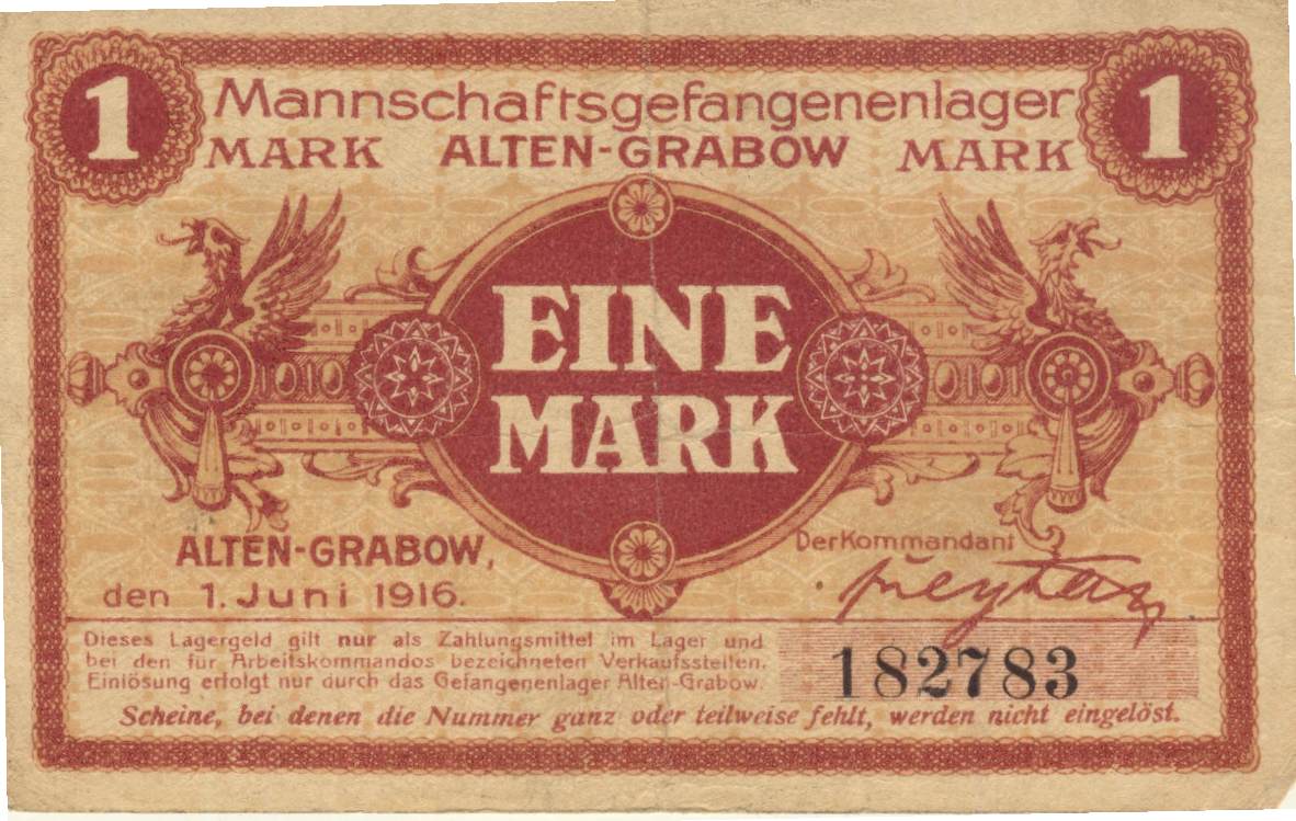 Бона. Германия 1 марка, 1916 год. Лагерь военнопленных 