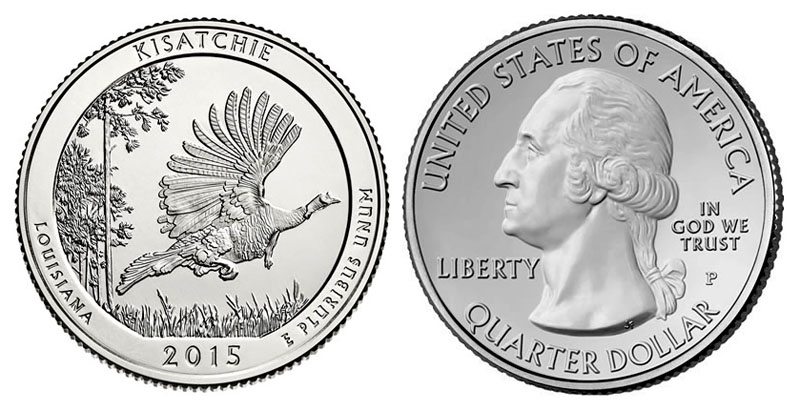 США 25 центов, 2015 год. Национальный парк Кисатчи. P