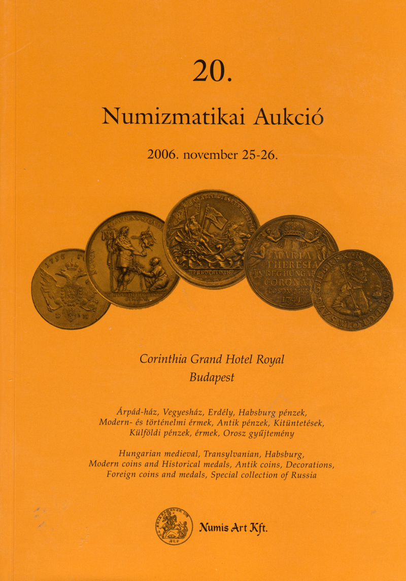 Аукционный каталог Numizmatikai Aukcio 25.11.2006 №20