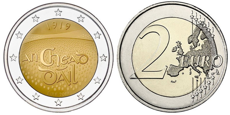 Ирландия 2 евро, 2019 год. 100 лет первого заседания Доил Эрли
