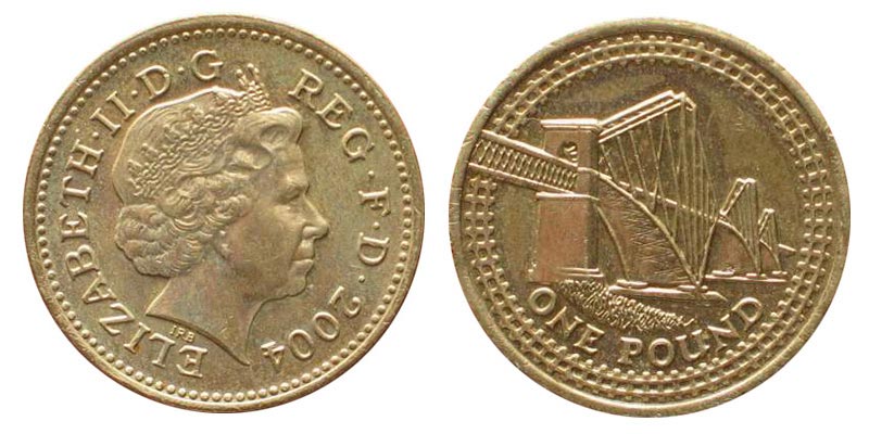 Великобритания 1 фунт, 2004 год. Фортский мост в Шотландии. Конверт с марками