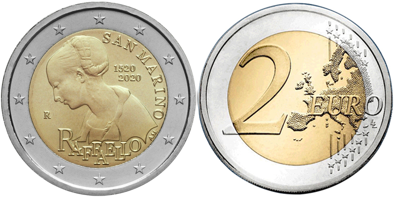 Сан-Марино 2 евро, 2020 год. 500 лет со дня смерти Рафаэля. Буклет